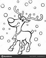 Rudolph Nosed Reindeer Eps10 Scalable sketch template