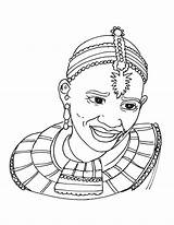 African Tribal Woman Coloring Pages People Drawing Kids Girl Africa Color Culture Printable Masks Women Colouring Clothing Mask Sheets Bestcoloringpages sketch template
