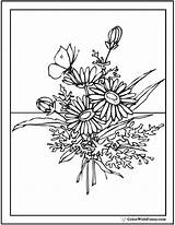 Coloring Pages Flowers Flower Adults Printable Wedding Wild Print Pdf Zinnia Posies Tulip Butterfly Bouquet Template Wildflowers Getcolorings Advanced Getdrawings sketch template