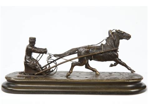 vasili grachev russian   bronze sculpture  cossack  sleigh