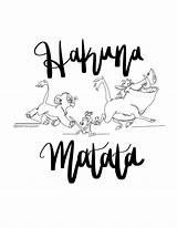 Hakuna Matata Wallart Simba sketch template