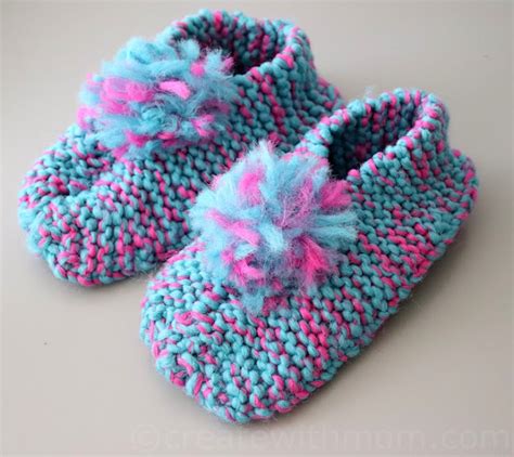 create  mom knitted cozy slippers