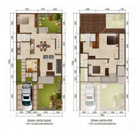Desain Denah Rumah 2 Lantai Mungil Minimalis Modern Terbaru