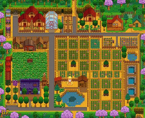 love   peoples farms  heres   created  farm layout  stardew