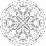 Coloring Pages Mandala Difficult Abstract Mandalas Adult Printable Color Heart Valentine Adults Kids Designs Cute Sheets Print Hearts Colouring Gif sketch template