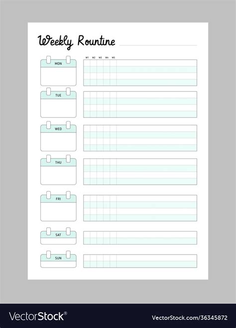 weekly daily routine template