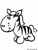 Zebra Coloring Cartoon Cute Pages Printable Baby Clipart Clip Print Stencil Animated Cliparts Cartoons Kids Colouring Zebras Library Books Color sketch template