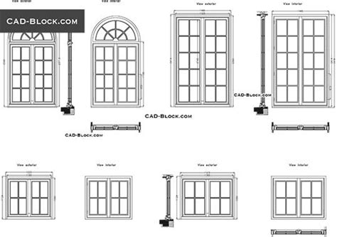 casement window elevation cad block  home plans design