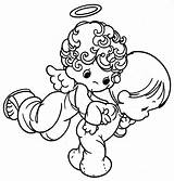 Coloring Nativity Pages Angel Rocks Baby Scene Christmas sketch template