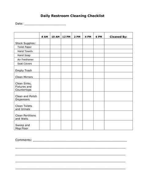 bathroom schedule printable printablee sample business