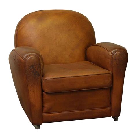 vintage rolling brown leather club chair olde good