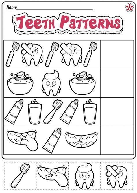 teeth worksheets  preschool