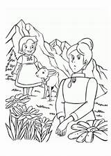 Heidi Coloring Alps Kleurplaat Kleurplaten Girl Pages 53kb Fun Kids Drawings sketch template