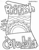 British Columbia Bc Colouring Coloring Pages Flag Kids Coa Gif Sheets sketch template