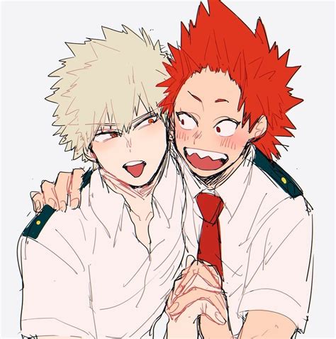 bakugou katsuki and kirishima eijirou kiribaku buko no hero academia my hero academia memes