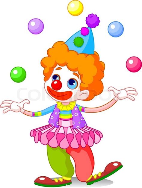 Cute Funny Juggling Clown Stock Vector Colourbox