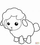 Coloring Lamb Pages Cute Little Printable Sheep Drawing sketch template