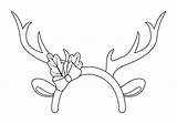 Antler Reindeer Printable Cut Template Deer Templates Pattern Headband Printablee Patterns Via sketch template