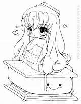 Chibi Yampuff Coloring Deviantart Pages Lineart Anime Food Commission Cute Coloriage Colorare Da Disegni Sheets Drawings Manga Halloween Template People sketch template