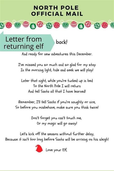 elf   shelf return letter arrival ideas