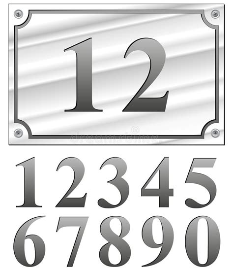 silver numbers stock vector illustration  figure symbol