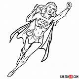 Drawing Supergirl Draw Easy Flight Step Drawings Sketchok Paintingvalley sketch template
