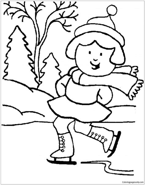 winter girls coloring page  printable coloring pages