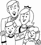 Mothers Coloring Family Happy Sheet Colouring Together sketch template