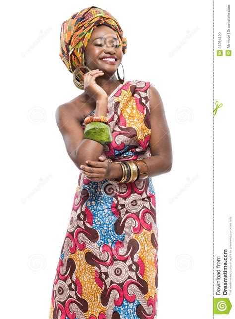 african fashion model on white background royalty free