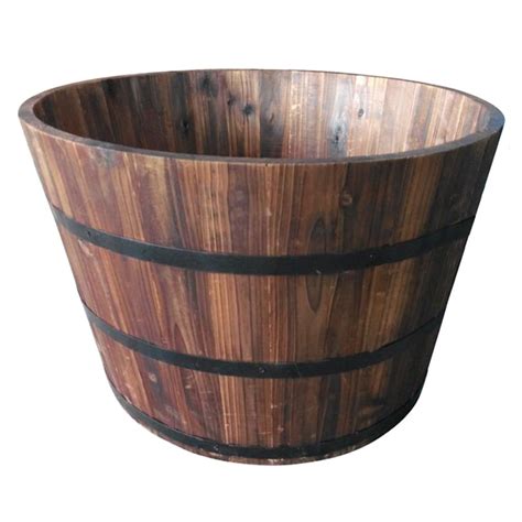 garden treasures        carbonize wood barrel  lowescom