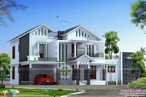 two slightly variant house elevations kerala home design and floor plans
