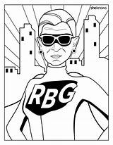 Coloring Rbg Ruth Bader Ginsburg Pages Notorious Book Printable Color Feminist Dreams Sheknows Call Phone History Adult sketch template