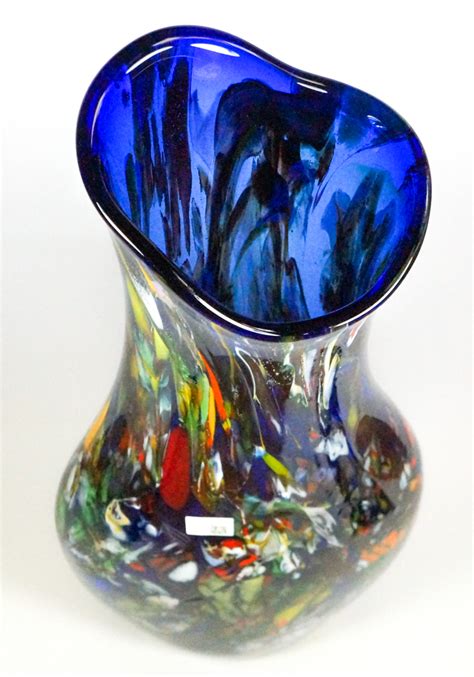 Adriatic Made Murano Glass Fantasy Blue Vase Made