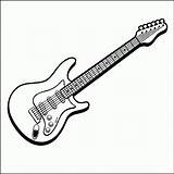 Coloring Guitar Pages Popular Electric Clip sketch template