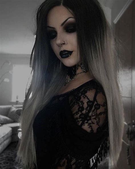 Photo Elegant Goth Black Metal Girl Gothic Hairstyles