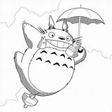 Totoro Ghibli Typique Volando Hayao Miyazaki Ilustraciones Colorier Estudio Choisir Ilustración Paso Archivioclerici Epingle sketch template