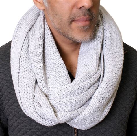 mens knit infinity scarf  colors  organic cotton super soft