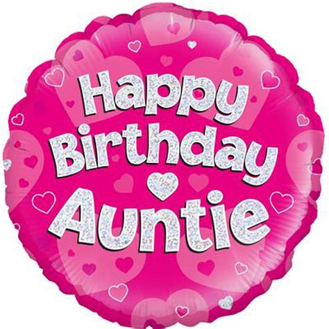 happy birthday auntie pink  holographic foil