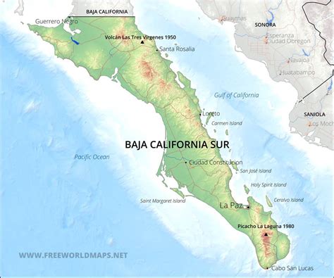 lista  foto mapa de baja california sur  municipios cena hermosa