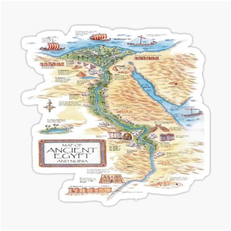 Map Of Ancient Egypt And Nubia Sticker By Kyrillosvi