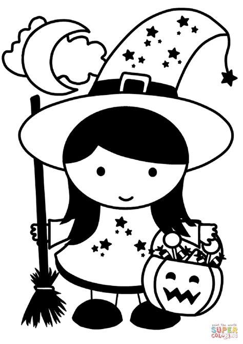 dibujo de chica de halloween para colorear dibujos para colorear