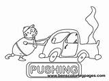 Pushing Vocabulary English Flashcard sketch template