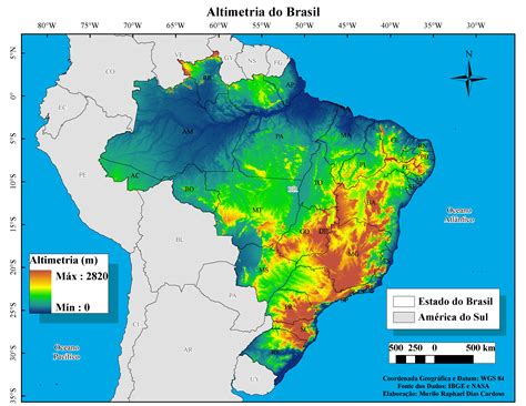 [mapas] altimetria do brasil murilo cardoso
