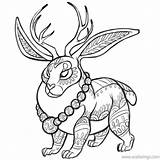Alebrije Rabbit Antlers Xcolorings 1400px 175k sketch template