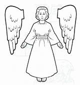 Angel Coloring Pages Kids Gabriel Printable Bible Para Anjo Anjos Colouring Crafts Fairy Sunday School Angels Montar Recortar Mary Godmother sketch template