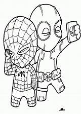 Deadpool Spiderman Avengers Funko Coloringhome Superheroes Rocks sketch template