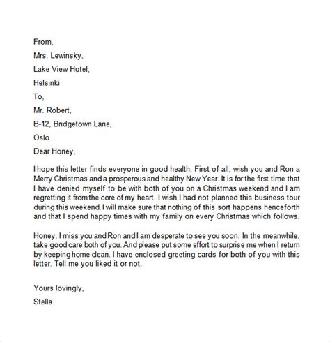 sample christmas letter templates   ms word