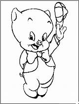 Porky Pig Tunes Coloring Pages Looney Loony Page2 Cartoon Pigs Disney Animal Fun Colouring Getdrawings sketch template