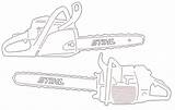 Chainsaw Dxf sketch template