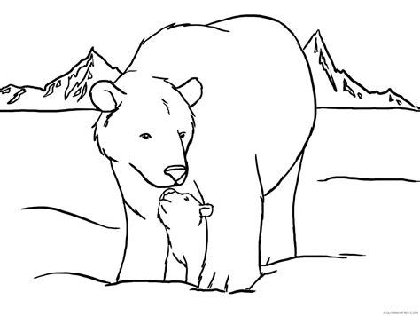 polar bear coloring pages mom  cub coloringfree coloringfreecom